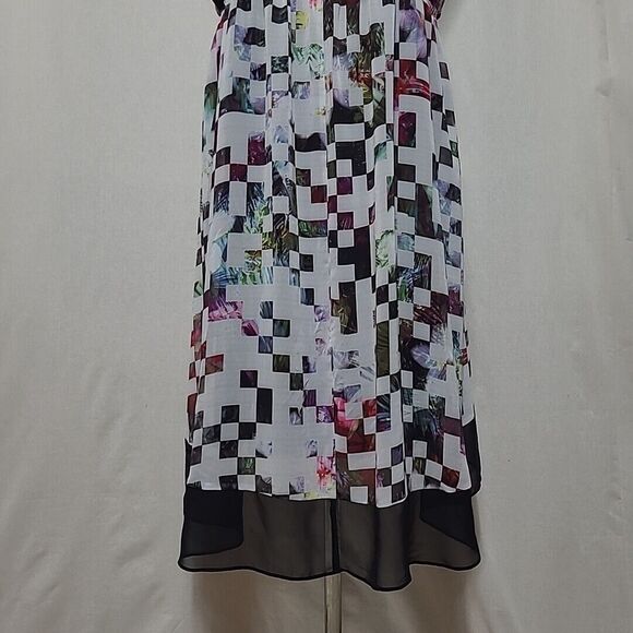Lane Bryant Midi Dress Sleeveless Square Print Chiffon Multicolor 18/20 - Picture 6 of 11